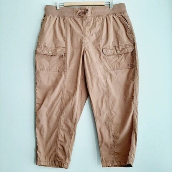 MYSTYLE | Casual Cropped Pull-on  Pants Tan Sz XL - Picture 2 of 7